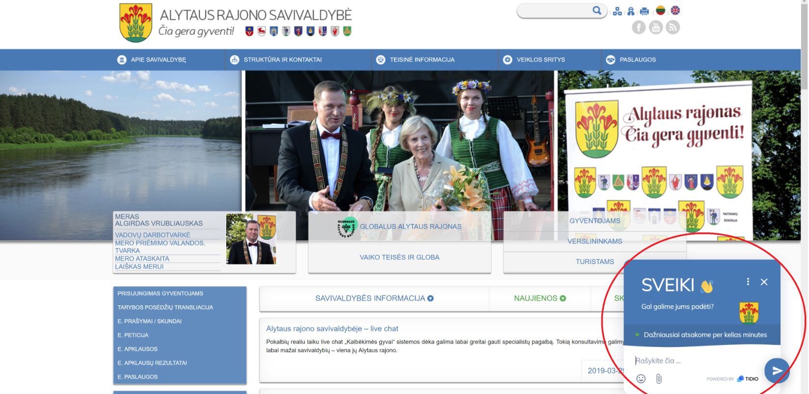 Alytaus Rajono Savivaldybėje – Livechat – Danieliusnet