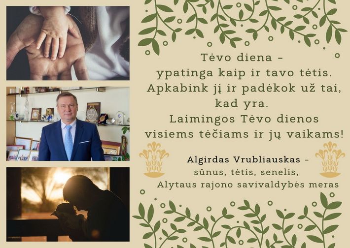  Alytaus r. mero A. Vrubliausko sveikinimas Tėvo dienos proga