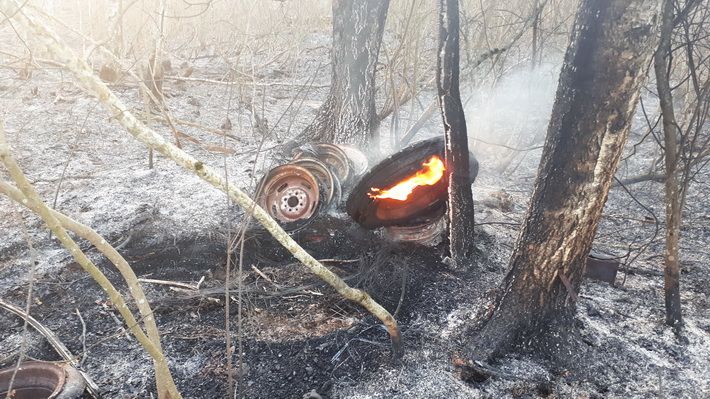  Mantvilų kaime Merkinės seniūnijoje degė pievos, miškas (foto)