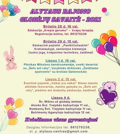  Alytaus rajone – globos savaitės renginiai