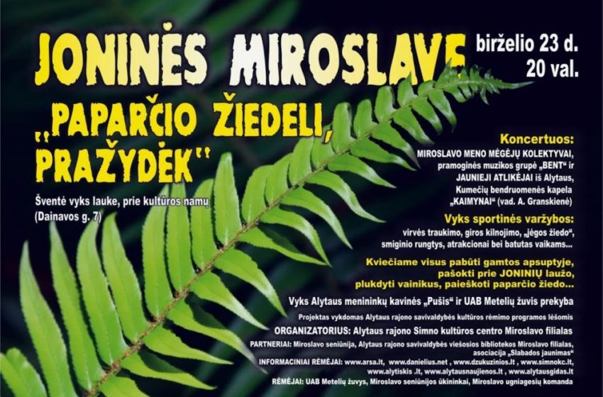  Kviečiame į Jonines Miroslave