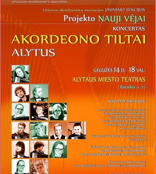  Gegužės 14-ąją Alytuje – akordeono tiltai