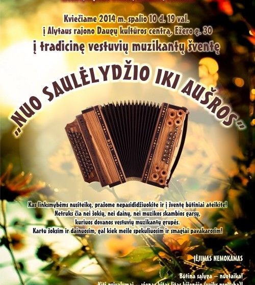  Penktadienį Dauguose vestuvių muzikantų šventė „Nuo saulėlydžio iki aušros…“!