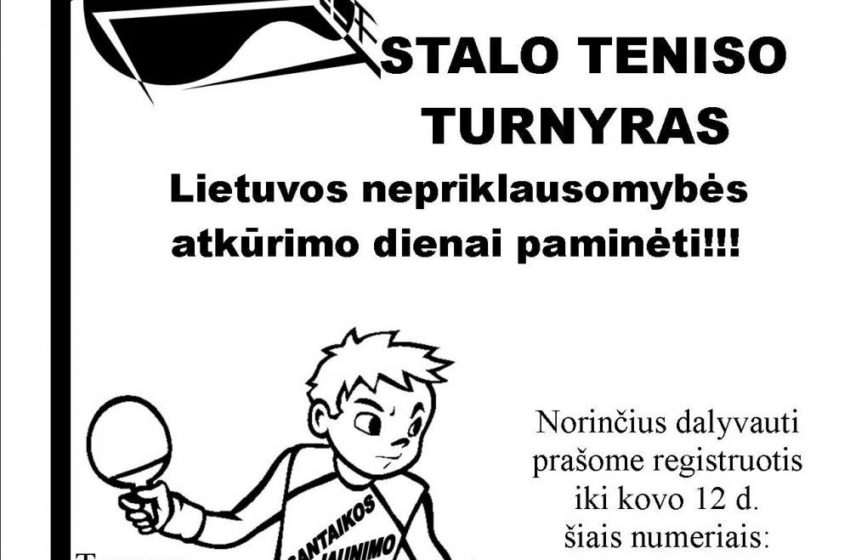  Kviečiame į Santaikos stalo teniso turnyrą