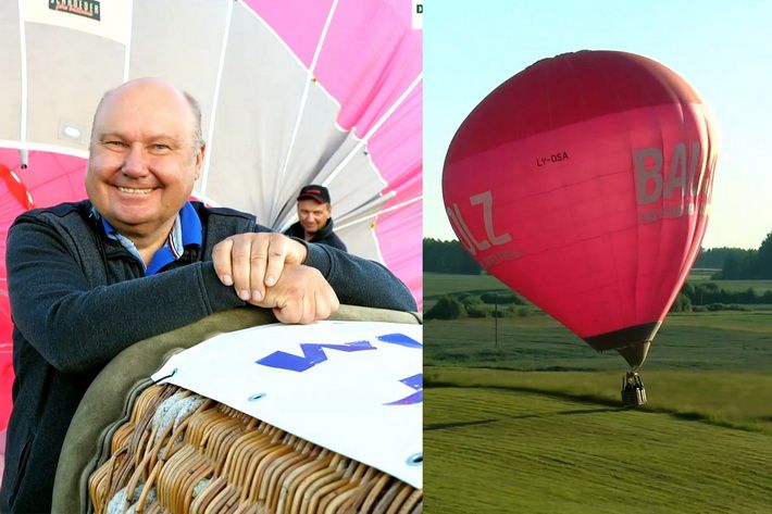  Žemės ūkio bendrovės “Atžalynas” vadovas Algis Žėkas skraidino oro balionais savo darbuotojus (video)