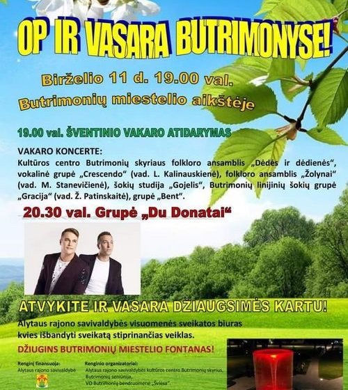  Birželio 11-ąją Butrimonių vasaros renginyje koncertuos “Du Donatai”! (afiša)