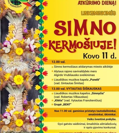  Kovo 11-ąją – Simno kermošius!