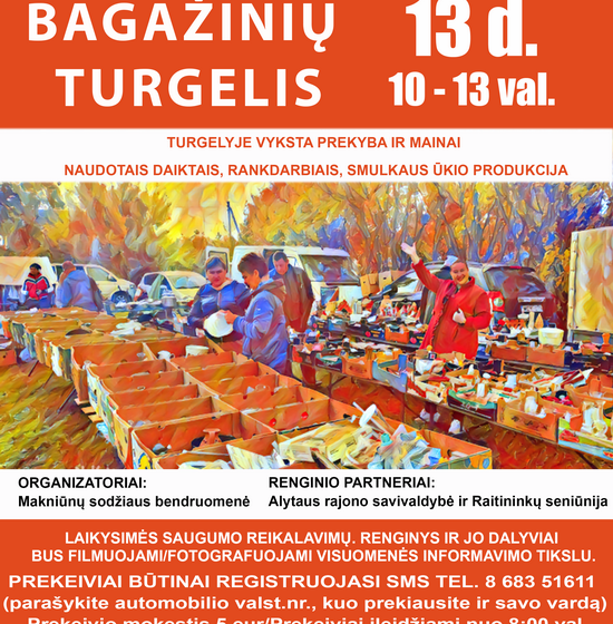  Lapkričio 13 d. ir vėl visus kviečia Makniūnų Bagažinių turgelis!