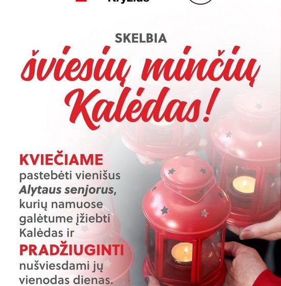  Lietuvos Raudonojo Kryžiaus savanoriai Alytuje kviečia senjorams padovanoti „Šviesių minčių Kalėdas”