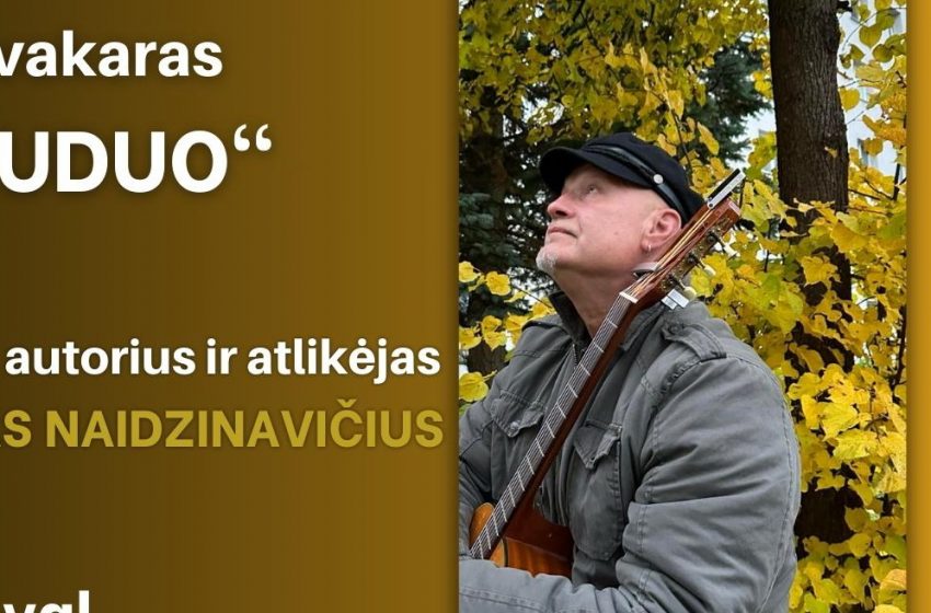  Lapkričio 16 d. Alytaus J. Kunčino bibliotekoje – Romo Naidzinavičiaus koncertas. Kviečiame!