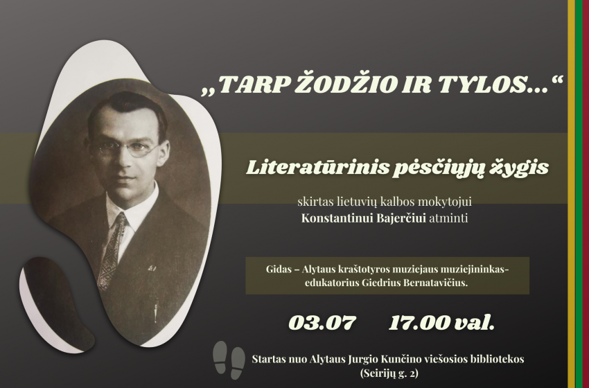  Kovo 7 d. Alytuje – Lietuvių kalbos dienos 2025: Literatūrinis pėsčiųjų žygis „Tarp žodžio ir tylos…“