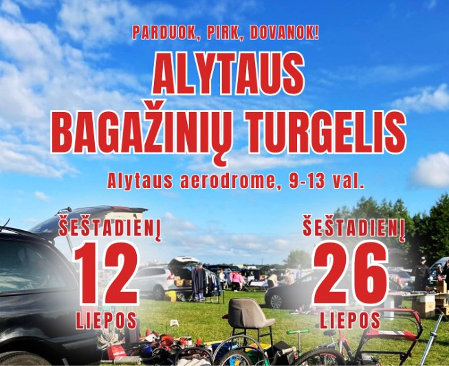  Liepos 12 d. Alytuje ir vėl bagažinių turgelis!