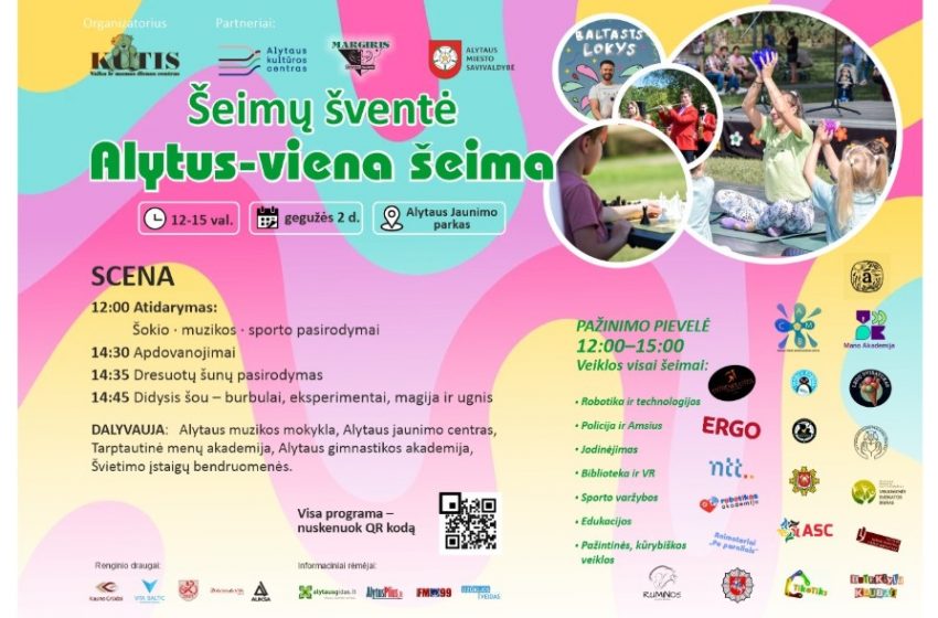  Gegužės 2 d. 15-oji Šeimų šventė Alytuje: kvietimas į jaukią bendrystės dieną Jaunimo parke