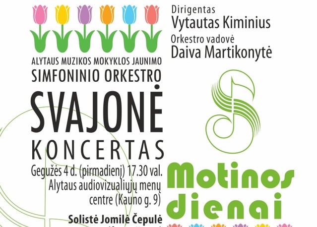  Gegužės 4 d. Alytaus Audiovizualiųjų menų centre –  orkestro „Svajonė” koncertas Motinos dienai