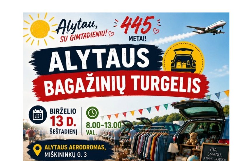  Birželio 13 d. Alytaus bagažinių turgelis kviečia kartu švęsti miesto gimtadienį!