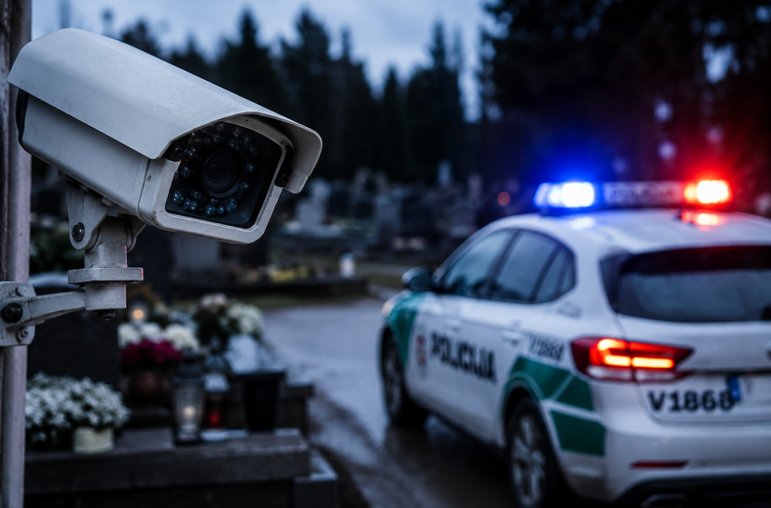  Alytaus apskrityje – dvi nusikalstamos veikos: iš kapinių pavogta stebėjimo kamera, Prienų rajone sulaikytas smurtu įtariamas vyras